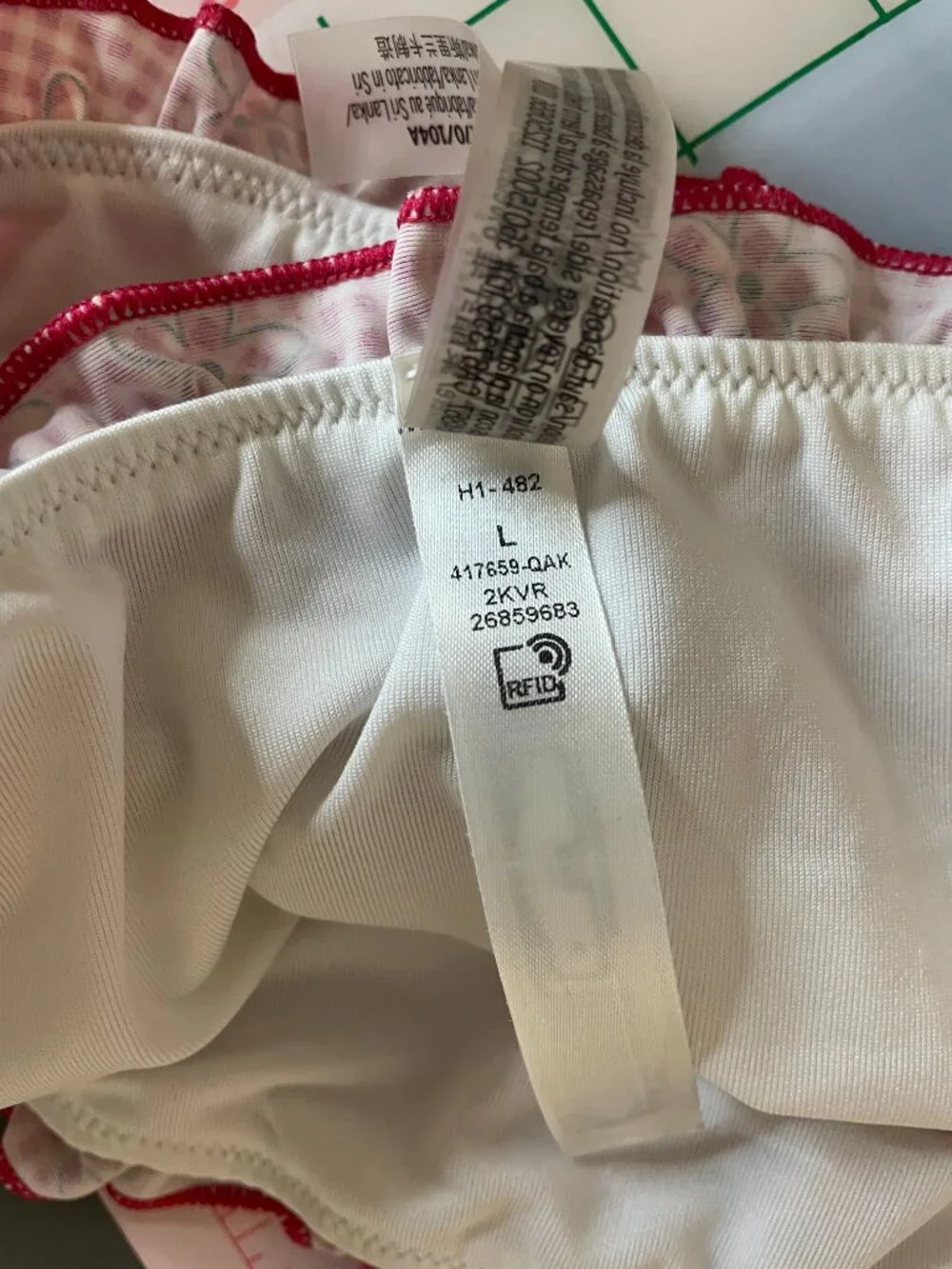 Pink by Frankie's bikinis Ladybug Lane gingham bandeau swim top